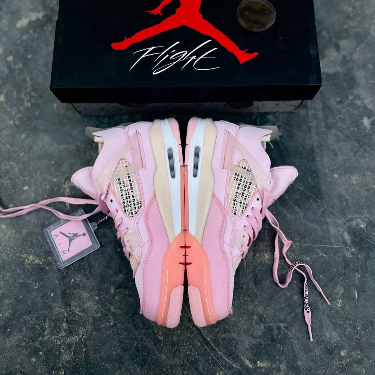 نایک ایر جردن 4 رترو اف وایت صورتی Nike Air Jordan 4 Retro x Off-White Pink 