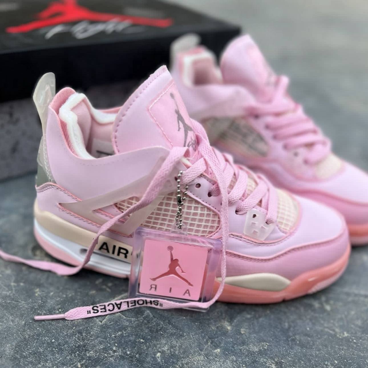 نایک ایر جردن 4 رترو اف وایت صورتی Nike Air Jordan 4 Retro x Off-White Pink 