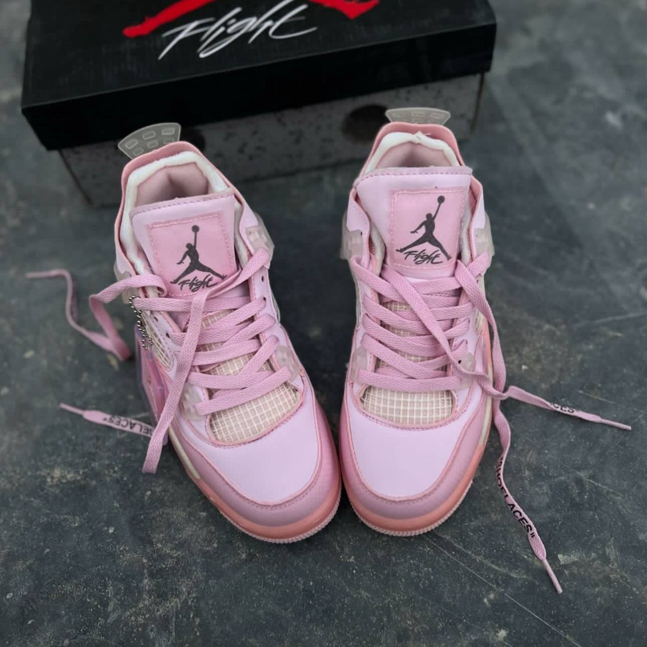 نایک ایر جردن 4 رترو اف وایت صورتی Nike Air Jordan 4 Retro x Off-White Pink 