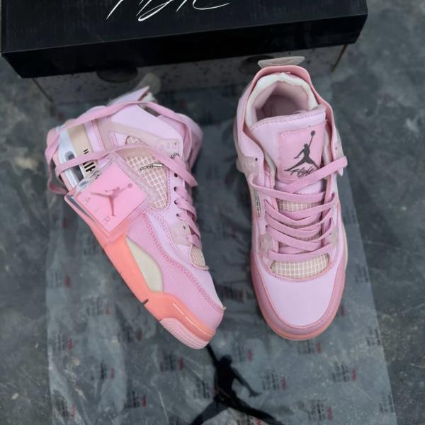 نایک ایر جردن 4 رترو اف وایت صورتی Nike Air Jordan 4 Retro x Off-White Pink 